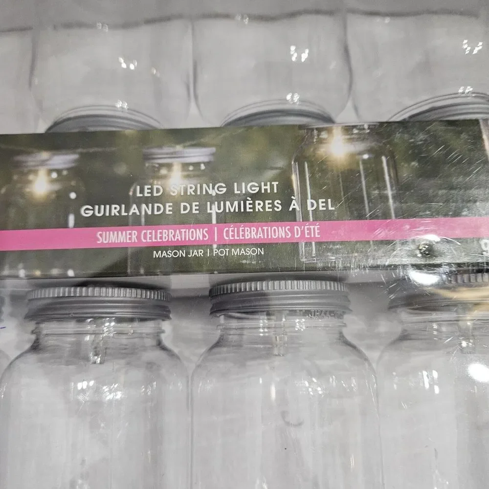 2‎ Set Mason Jar LED String Lights By Ashland Summer Battery Operated NIP
